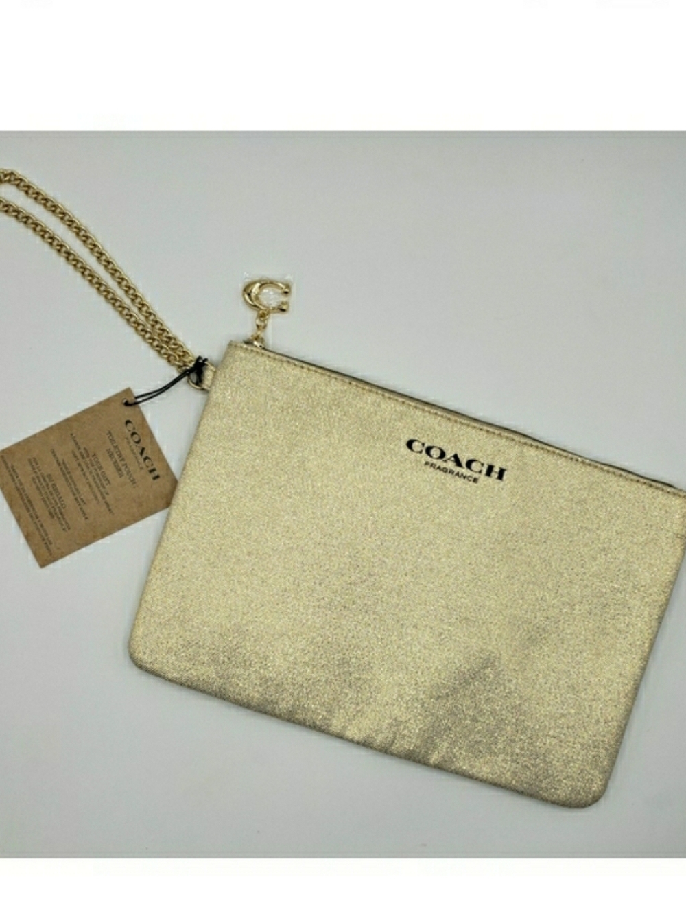 Coach Gold Evening Wristlet Pouch Cosmetic Bag